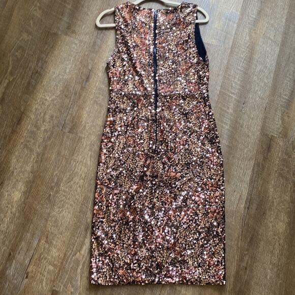 Alice Olivia Natalie Embroidered Sequin Midi Dress Size 10 - Picture 10 of 11